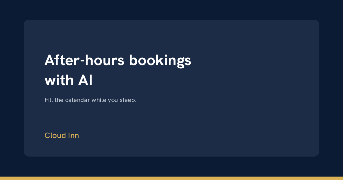 Cover Image for After-hours bookings with AI: fill the calendar while you sleep