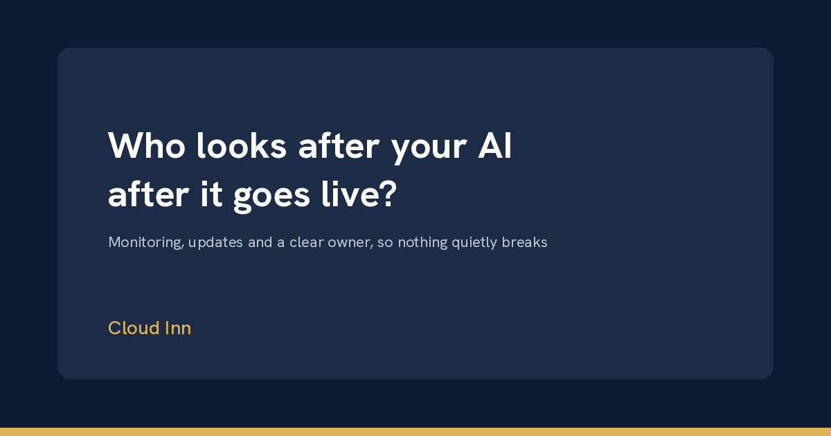 Cover Image for Who looks after your AI system after it goes live?